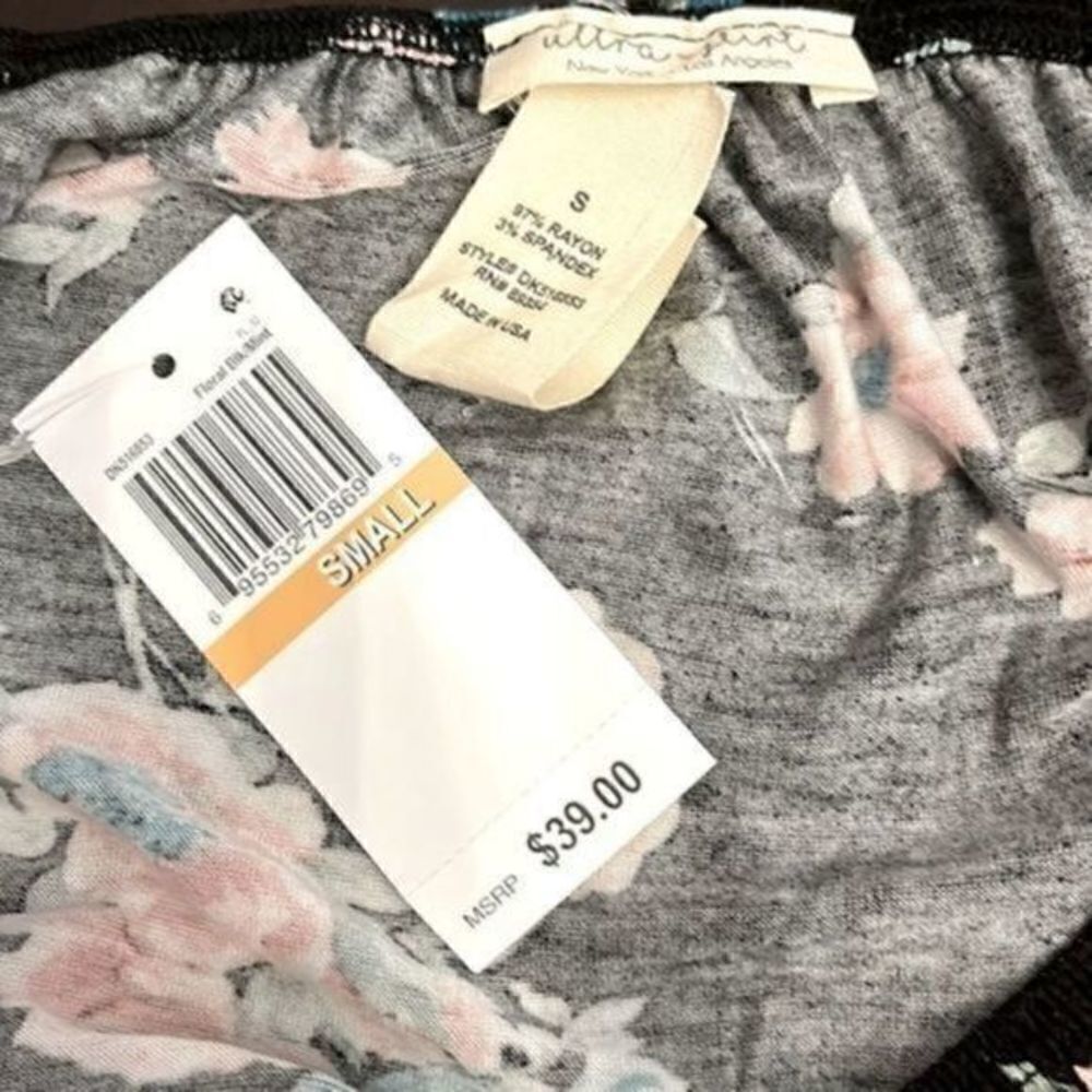 ULTRA-FLIRT casual rose print A-line dress S ruched NWT - Picture 11 of 12